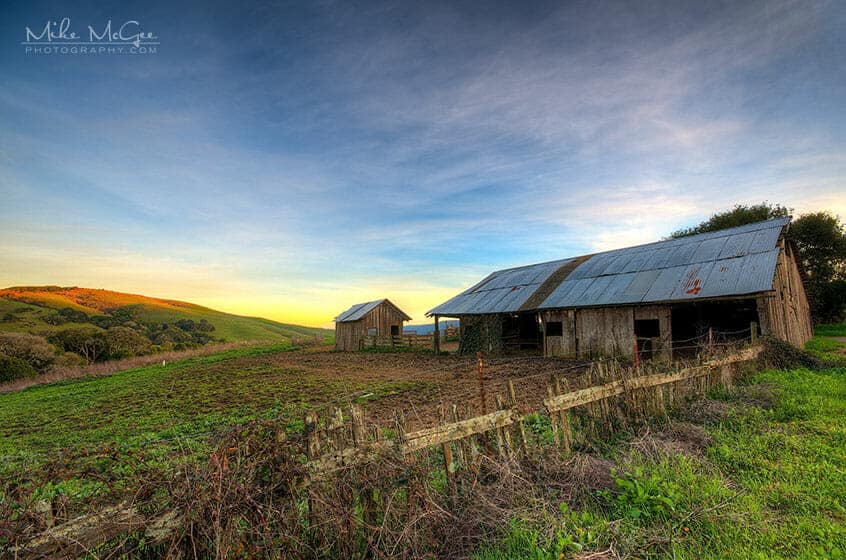 Nicasio Barn at Dusk