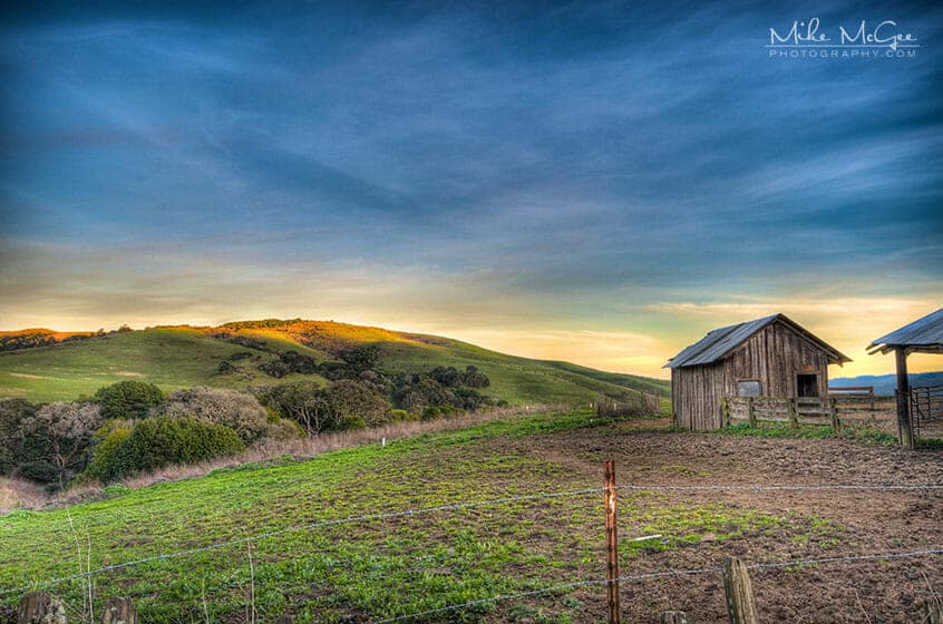 Nicasio Barn at Dusk