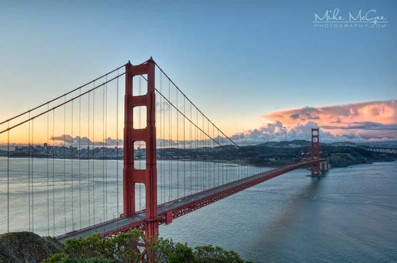 Pink Skies over the Golden Gate Bridge