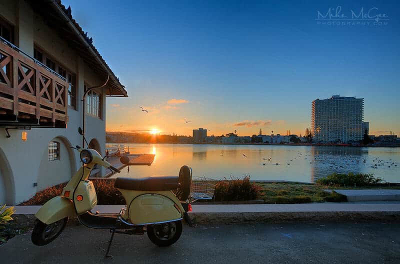 Lake Chalet sunrise taken off Lake Merritt in Oakland, California