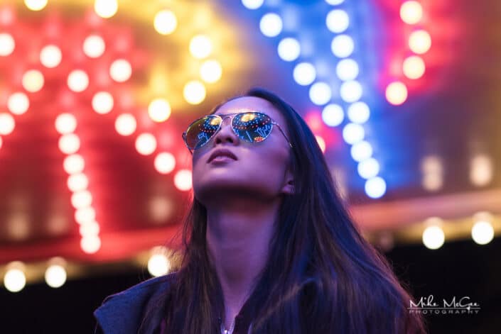 CeeCee Model Grand Lake Theater Oakland Marquee Lights Portrait Photographer