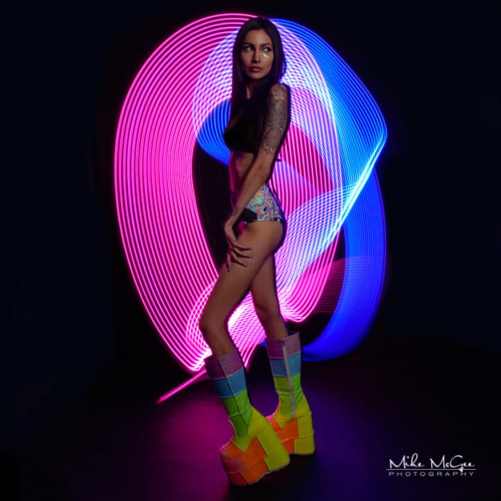 Emma hypercolor colored gel artistic creative light painting long exposure LED wand portrait photographer san francisco bay area