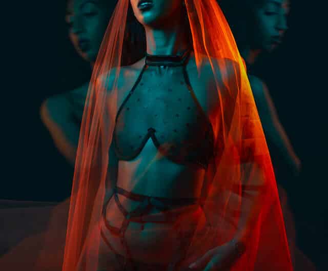 Hypercolor colored gel artistic creative portrait photographer boudoir lingerie san francisco bay area