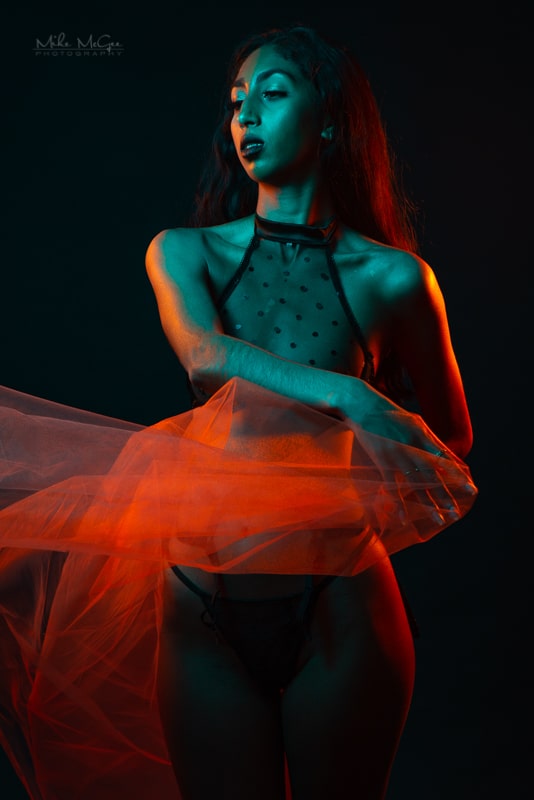 Hypercolor colored gel artistic creative portrait photographer boudoir lingerie san francisco bay area