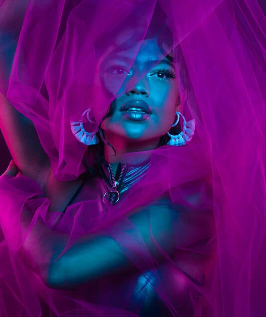 Vibrant Purple Hypercolor Editorial Photoshoot