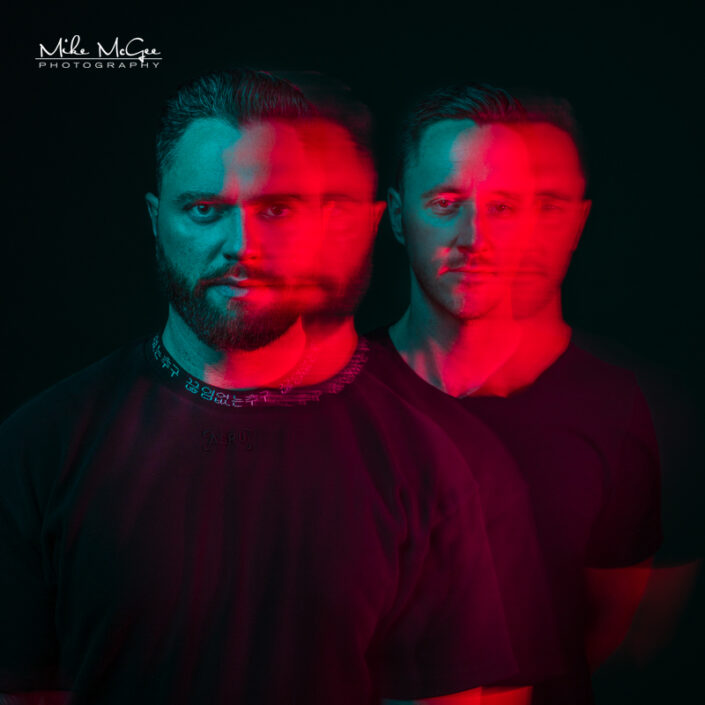 Hypercolor colored gel artistic cinematic creative editorial portrait headshot photographer San Francisco bay area East Bay Musician photographer